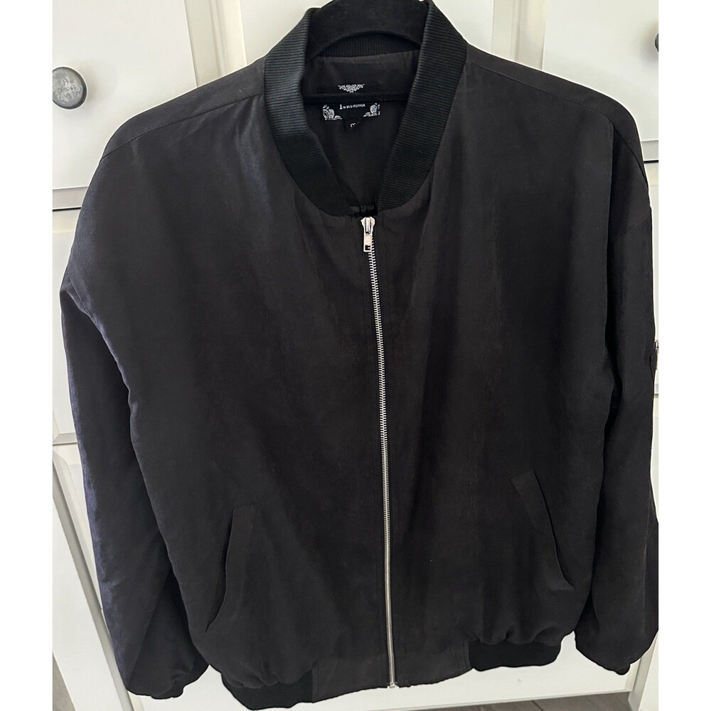 Perch By Blu Pepper Black Bomber Jacket Womens 1XL Lightweight Full Zip Utility